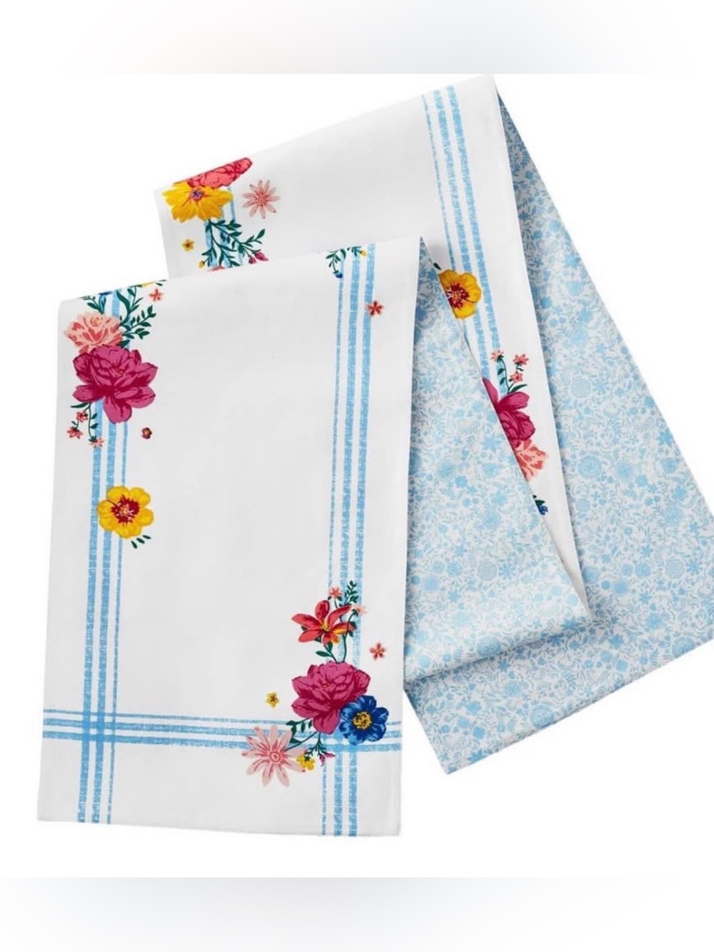 SALE⏳ Pioneer Woman Flowering Frontier Embroidered Reversible Table Runner 90"